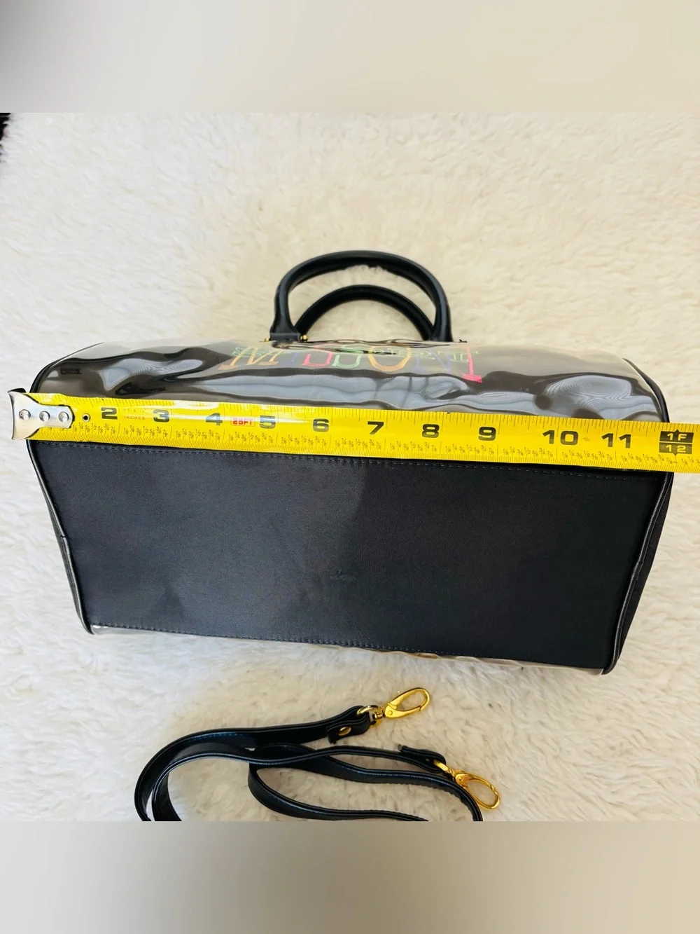 Missoni Sport Black Leather/Plastic Duffle/Shouldet Bag